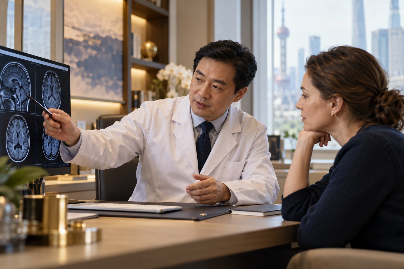 Illustrative specialty scene for Huashan Hospital, Fudan University